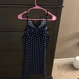 SHEIN Navy Polka Dot Dress